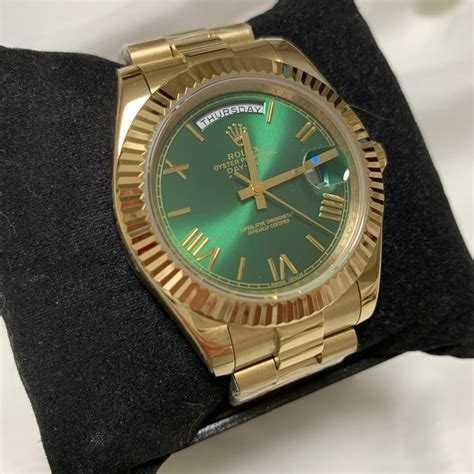 rolex daydate gold grün|rolex 40mm day date.